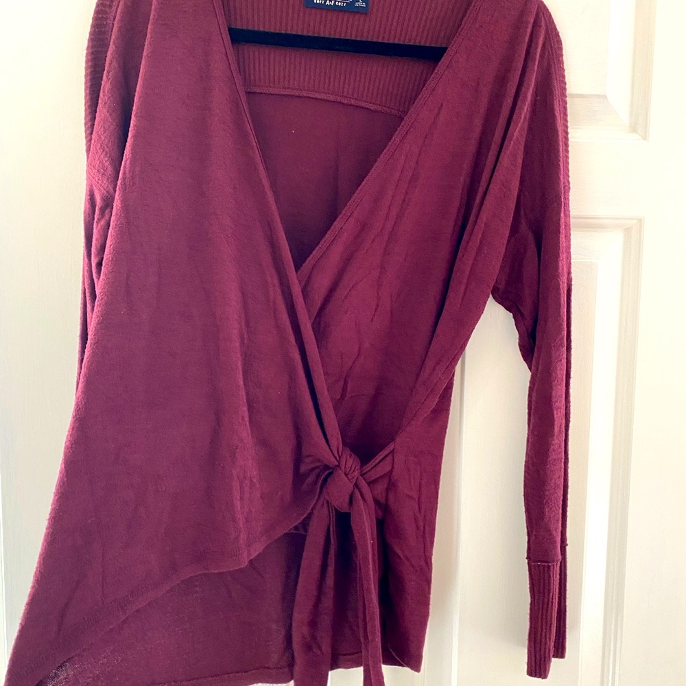 Abercrombie & Fitch Burgundy Wrap Sweater